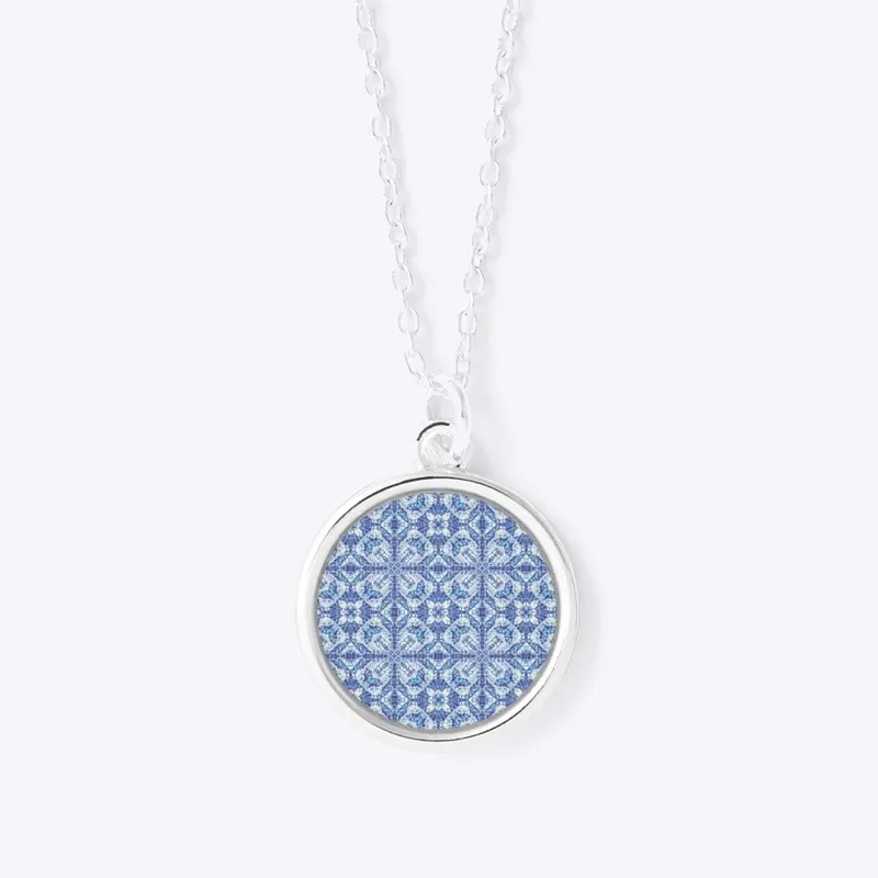 Square Blue Mosaic Tiles Jewelry