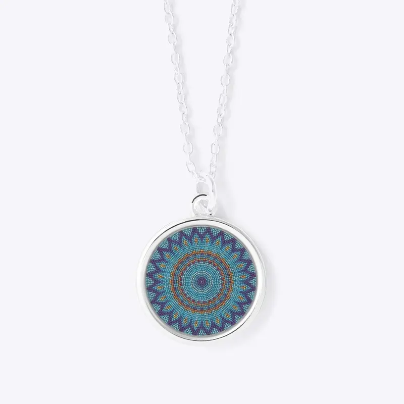 Orange and Blue Circle Mosaic Jewelry