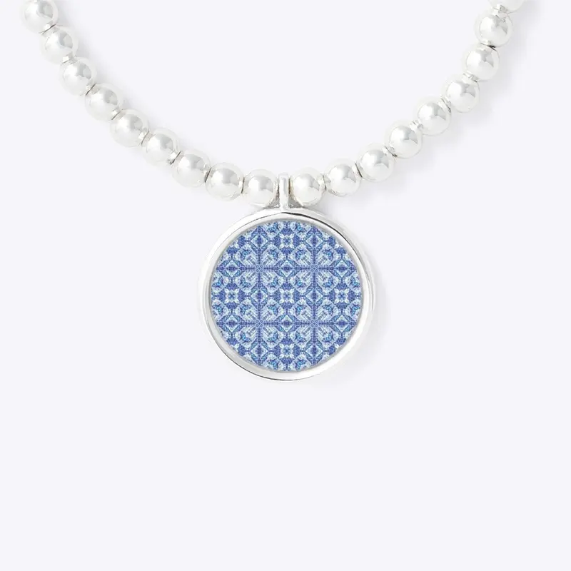 Square Blue Mosaic Tiles Jewelry